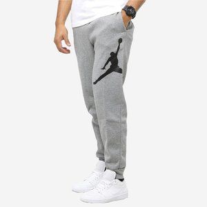 Nike Air Jordan Cuffed Jogger Sweatpants Men's Size M Jumpman logo Gray NWT